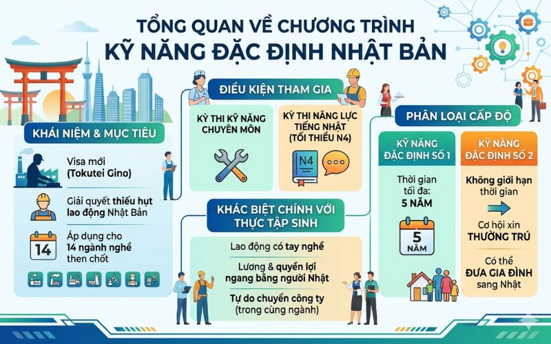 Tổng quan về chương trình kỹ năng đặc định Nhật Bản