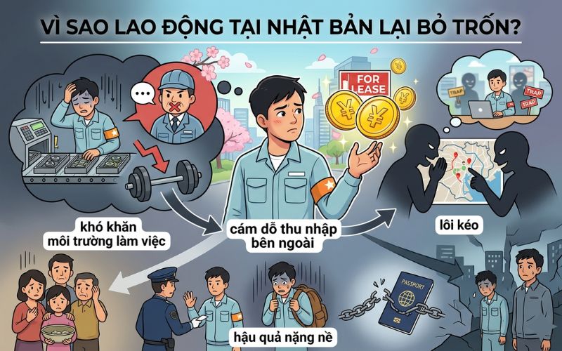 Vì sao người lao động tại Nhật Bản lại bỏ trốn